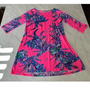 Lilly Pulitzer Surfcrest Swing Dress Girls Sz XL 12-14 Tiki Pink Out on a Limb